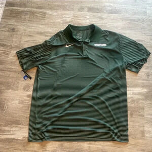 MSU XXL Nike Dri-Fit polo.  Green with strips.  Standard Fit.